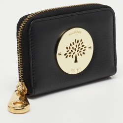 Pre Owned Mulberry Black Leather Daria Zip Around Coin Purse