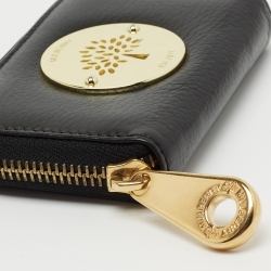 Pre Owned Mulberry Black Leather Daria Zip Around Coin Purse
