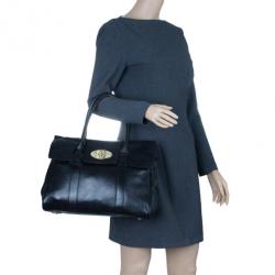 Pre Owned Mulberry Black Leather Bayswater Tote