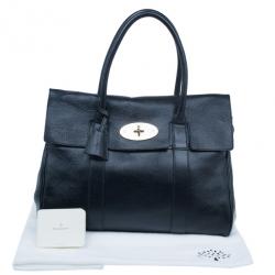 Pre Owned Mulberry Black Leather Bayswater Tote