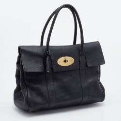 Pre Owned Mulberry Black Leather Bayswater Satchel