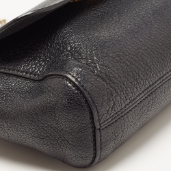 Pre Owned Mulberry Black Leather Small Lily Flap Shoulder Bag