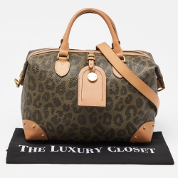 Pre Owned Mulberry Multicolor Leopard Print Coated Canvas and Leather Boston Bag