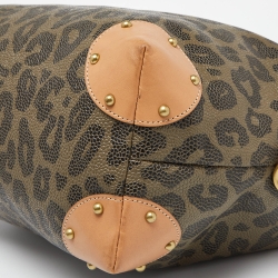 Pre Owned Mulberry Multicolor Leopard Print Coated Canvas and Leather Boston Bag