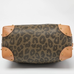 Pre Owned Mulberry Multicolor Leopard Print Coated Canvas and Leather Boston Bag