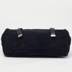 Pre Owned Mulberry Navy Blue Suede and Leather Oversized Alexa Satchel