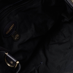 Pre Owned Mulberry Navy Blue Suede and Leather Oversized Alexa Satchel