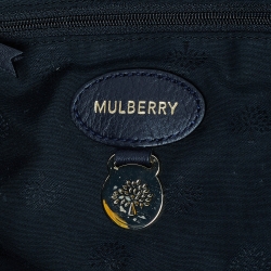 Pre Owned Mulberry Navy Blue Suede and Leather Oversized Alexa Satchel