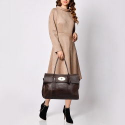 Pre Owned Mulberry Dark Brown Leather Bayswater Satchel