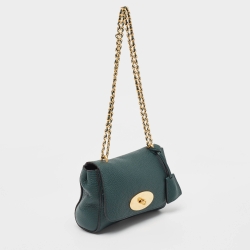 Pre Owned Mulberry Green Leather Small Lily Shoulder Bag