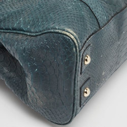 Pre Owned Mulberry Dark Green Python Embossed Leather Bayswater Satchel