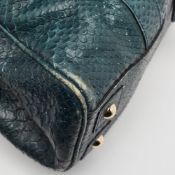 Pre Owned Mulberry Dark Green Python Embossed Leather Bayswater Satchel