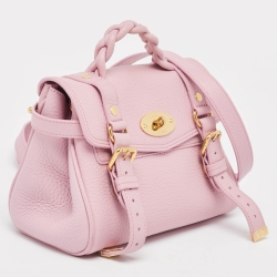 Pre Owned Mulberry Light Pink Leather Mini Alexa Top Handle Bag