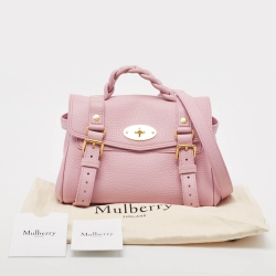Pre Owned Mulberry Light Pink Leather Mini Alexa Top Handle Bag