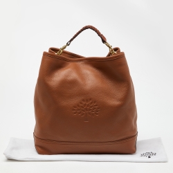 Pre Owned Mulberry Brown Leather Logo Embossed Hobo