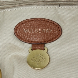 Pre Owned Mulberry Brown Leather Logo Embossed Hobo