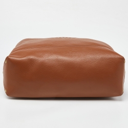 Pre Owned Mulberry Brown Leather Logo Embossed Hobo