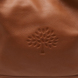 Pre Owned Mulberry Brown Leather Logo Embossed Hobo