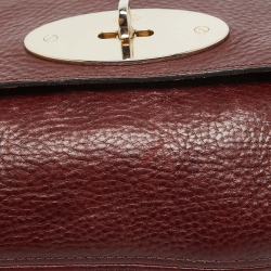 Pre Owned Mulberry Burgundy Leather Small Lily Shoulder Bag