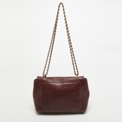 Pre Owned Mulberry Burgundy Leather Small Lily Shoulder Bag