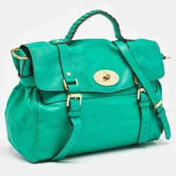 Pre Owned Mulberry Green Leather Oversized Alexa Satchel