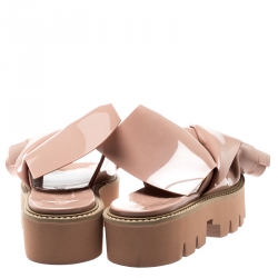 N21 X Kartell Beige PVC Knot Platform Slides Size 36