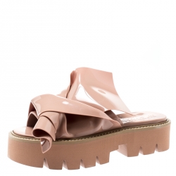 N21 X Kartell Beige PVC Knot Platform Slides Size 36
