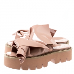 N21 X Kartell Beige PVC Knot Platform Slides Size 36
