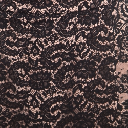 Pre Owned N21 Black and Pink Floral Lace Faux Wrap Mini Skirt M