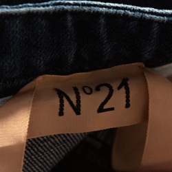 N21 Indigo Denim Asymmetric Pleated Mini Skirt M