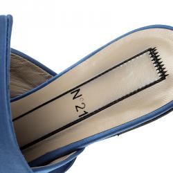 N21 Blue Satin Knot Mules Slide Size 37