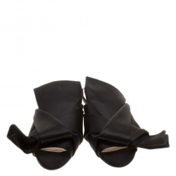 N21 Black Satin Knot Flat Mules Size 40
