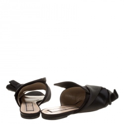N21 Black Satin Knot Flat Mules Size 40
