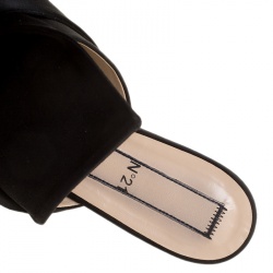 N21 Black Satin Knot Flat Mules Size 40