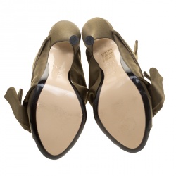 N 21 Khakee Satin Crystal Star Embellished Peep Toe Mules Size 38