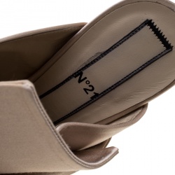 Pre Owned N°21 Blush Pink Satin Ronny Pleated Crystal Embellished Mules Size 41