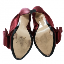 N°21 Burgundy Satin Ronny Pleated Mules Size 39