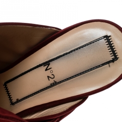 N°21 Burgundy Satin Ronny Pleated Mules Size 39