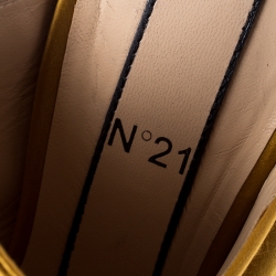 N°21 Mustard Yellow Satin Ronny Pleated Mules Size 37.5