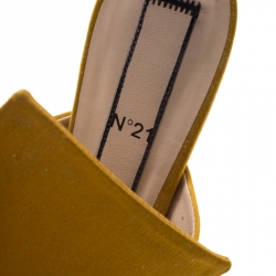 N21 Yellow Satin Knot Flat Mules Size 38