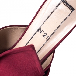 N21 Burgundy Satin Knot Mules Slide Size 39