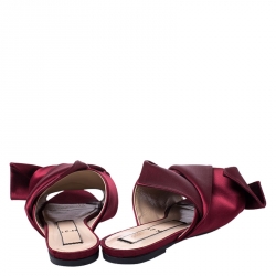 N21 Burgundy Satin Knot Mules Slide Size 39