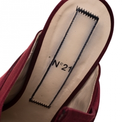Pre Owned N°21 Burgundy Satin Ronny Pleated Mules Size 41