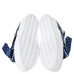 N21 Blue/White Polka Dot Satin Knot Slip On Sneakers Size 41