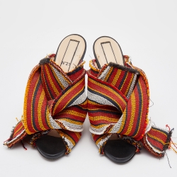 N21 Multicolor Fabric Raso Knot Open Toe Mules Size 41