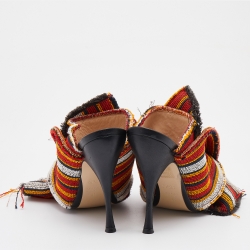 N21 Multicolor Fabric Raso Knot Open Toe Mules Size 41