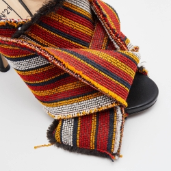 N21 Multicolor Fabric Raso Knot Open Toe Mules Size 41