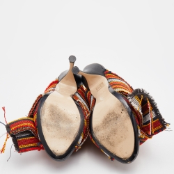 N21 Multicolor Fabric Raso Knot Open Toe Mules Size 41