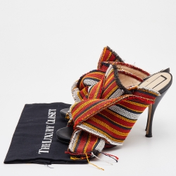 N21 Multicolor Fabric Raso Knot Open Toe Mules Size 41