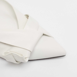 Pre Owned Nº21 White Leather Tundra Knotted D'Orsay Pumps Size 37